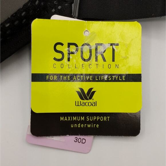 Wacoal Zipper-Front Sports Bra - Size 30D - NWT - Picture 9 of 12